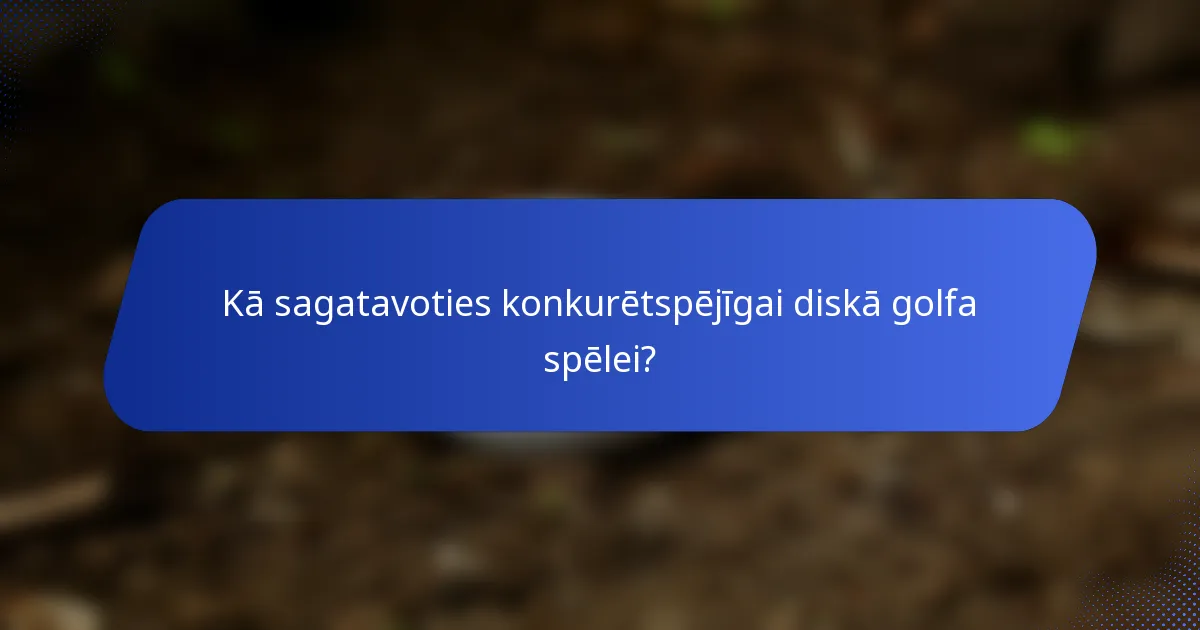 Kā sagatavoties konkurētspējīgai diskā golfa spēlei?