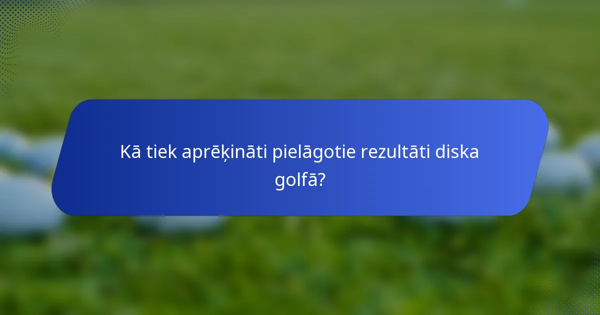 Kā tiek aprēķināti pielāgotie rezultāti diska golfā?